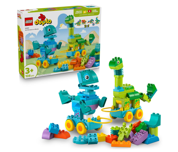 LEGO DUPLO 10451 3w1 dinozaury na kółkach - 1331607 - zdjęcie 2